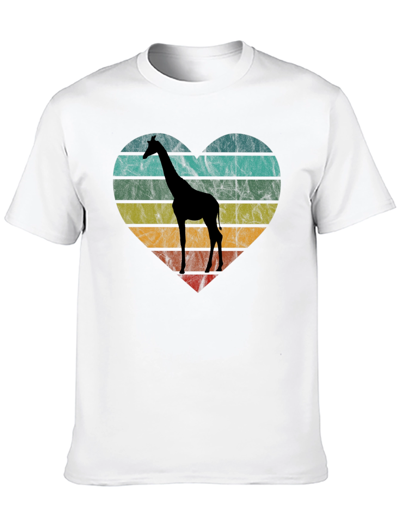 Giraffe Heart Graphic Tee - Retro Style