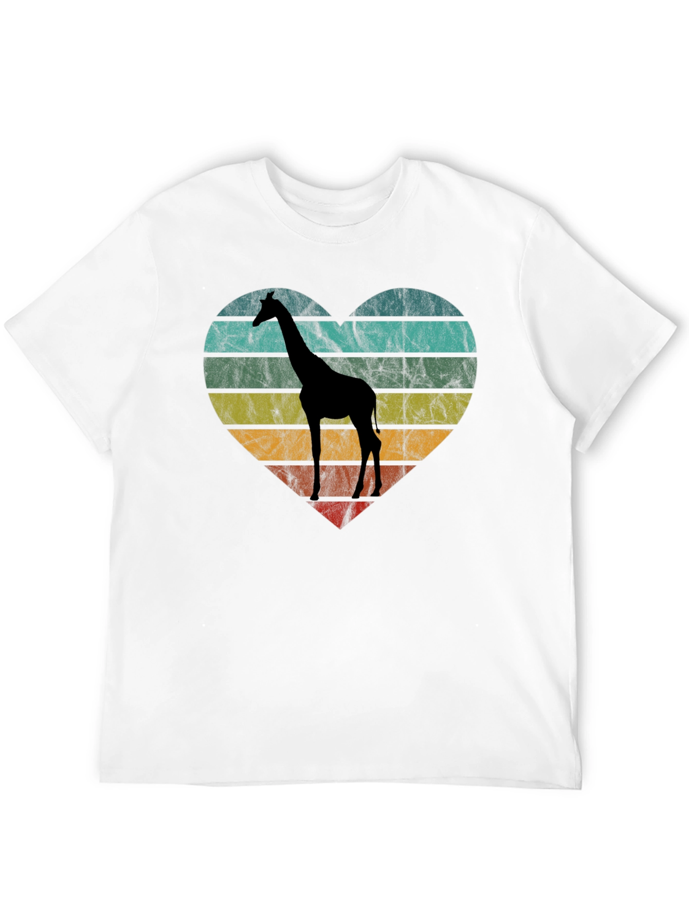Giraffe Heart Graphic Tee - Retro Style