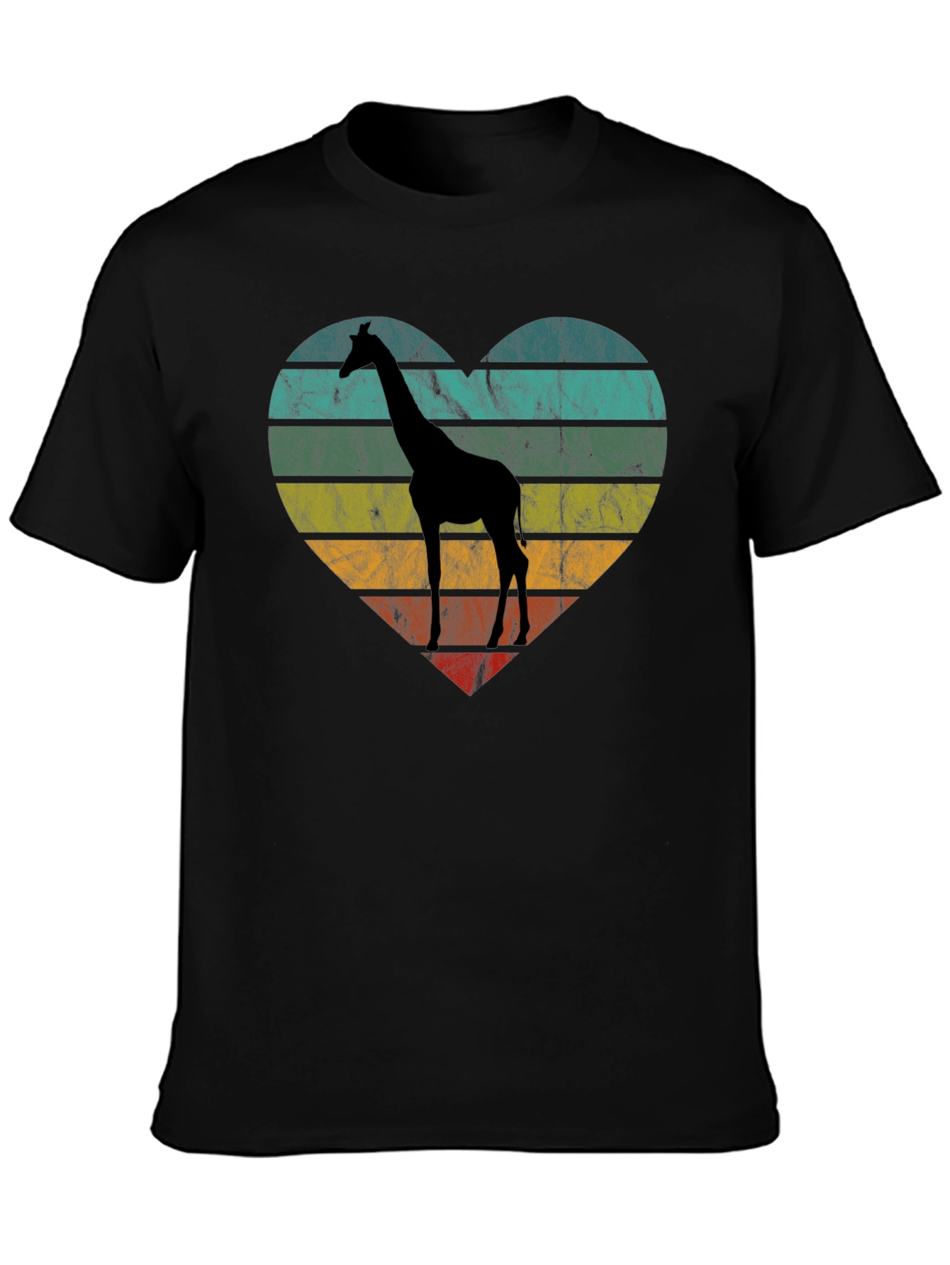 Giraffe Heart Graphic Tee - Retro Style