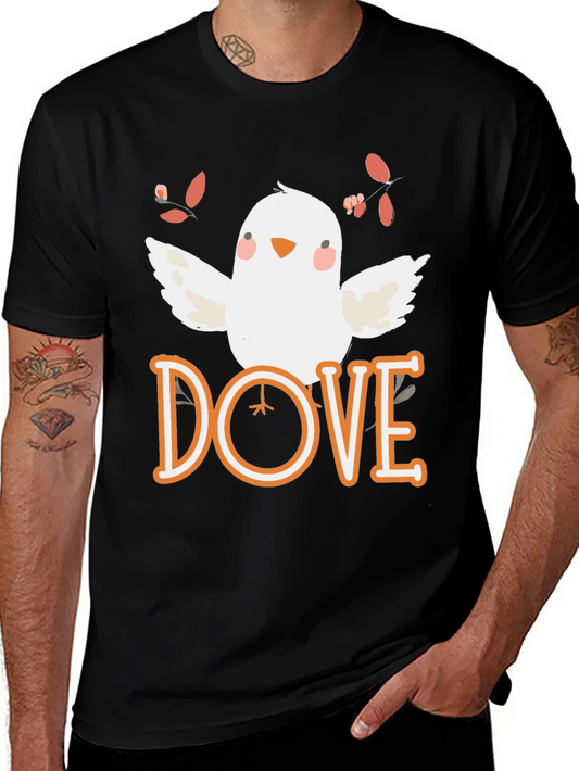 Dove Graphic T-Shirt - Black Cotton Blend