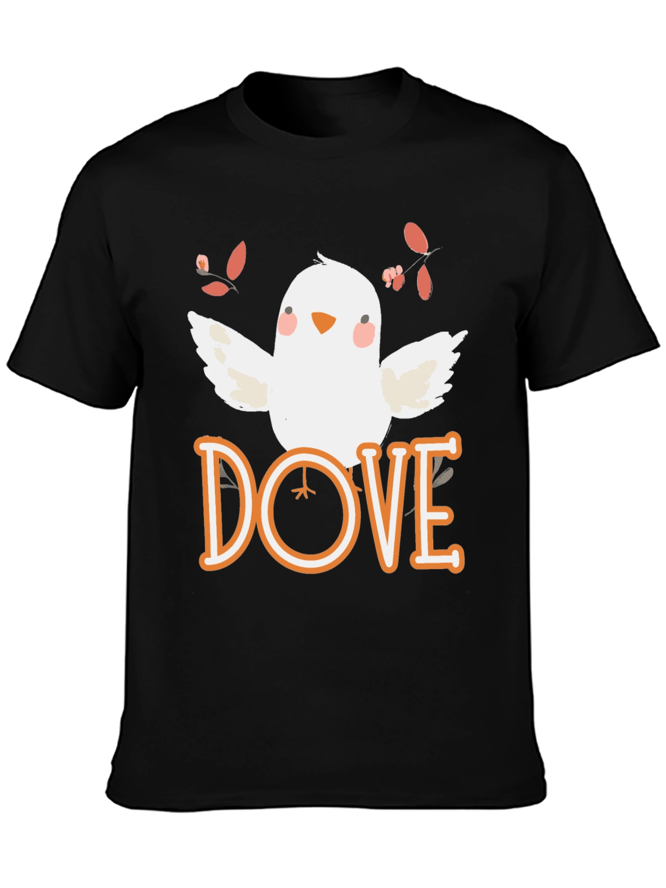 Dove Graphic T-Shirt - Black Cotton Blend