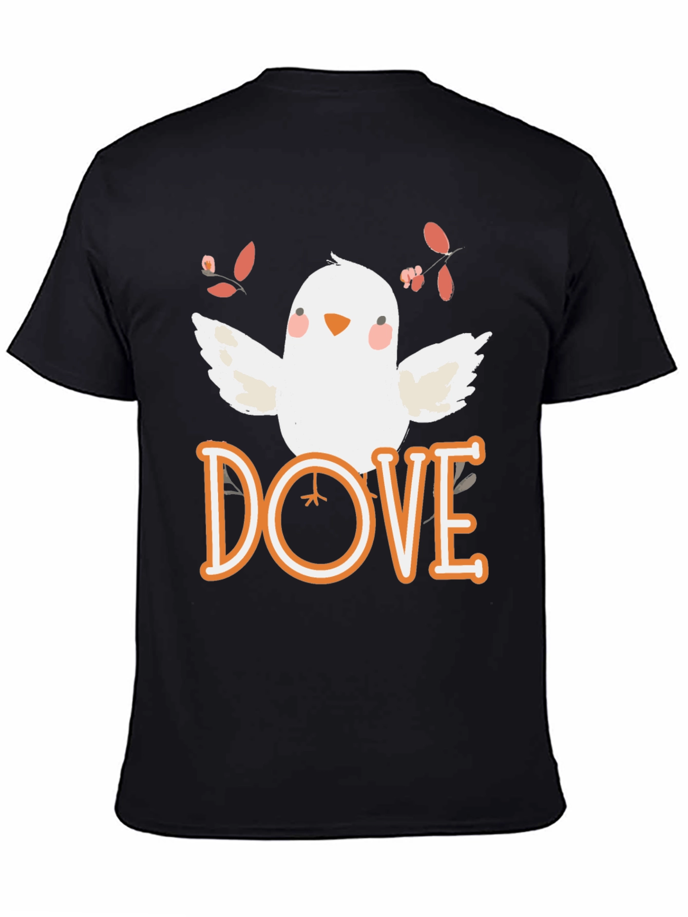 Dove Graphic T-Shirt - Black Cotton Blend
