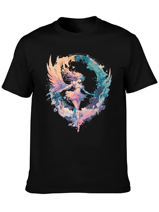 Angel Wings Graphic Tee - Stylish Black T-Shirt