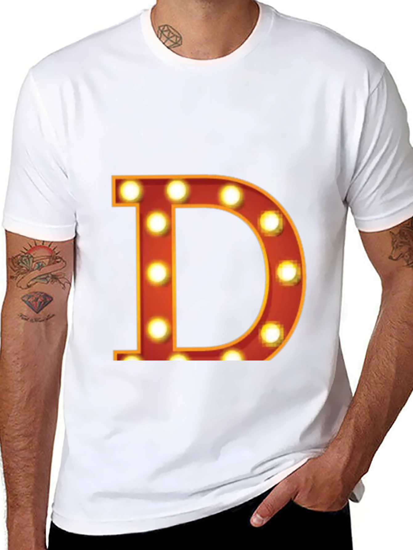 Illuminated D Graphic Tee - Bold Statement T-Shirt