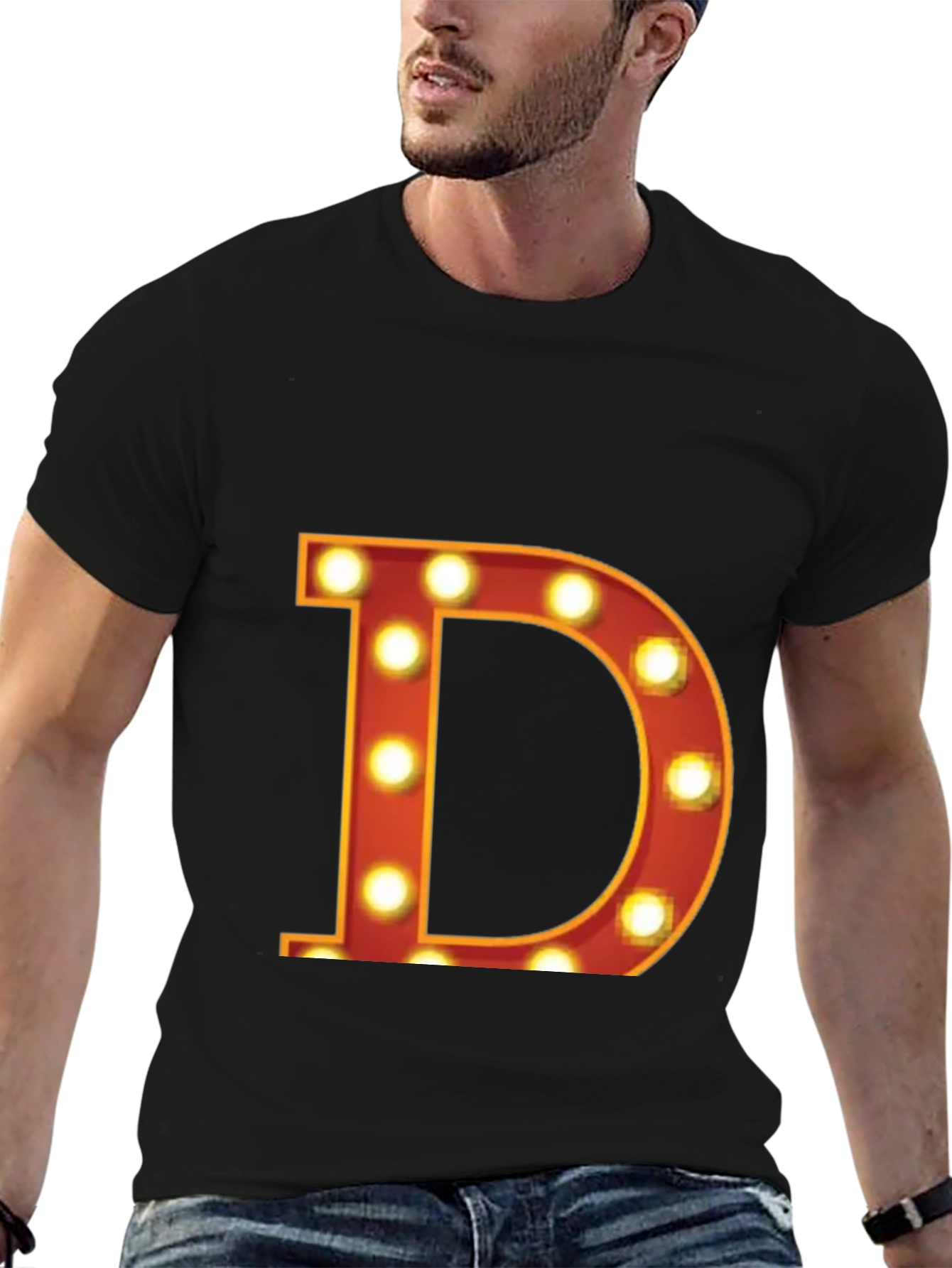 Illuminated D Graphic Tee - Bold Statement T-Shirt