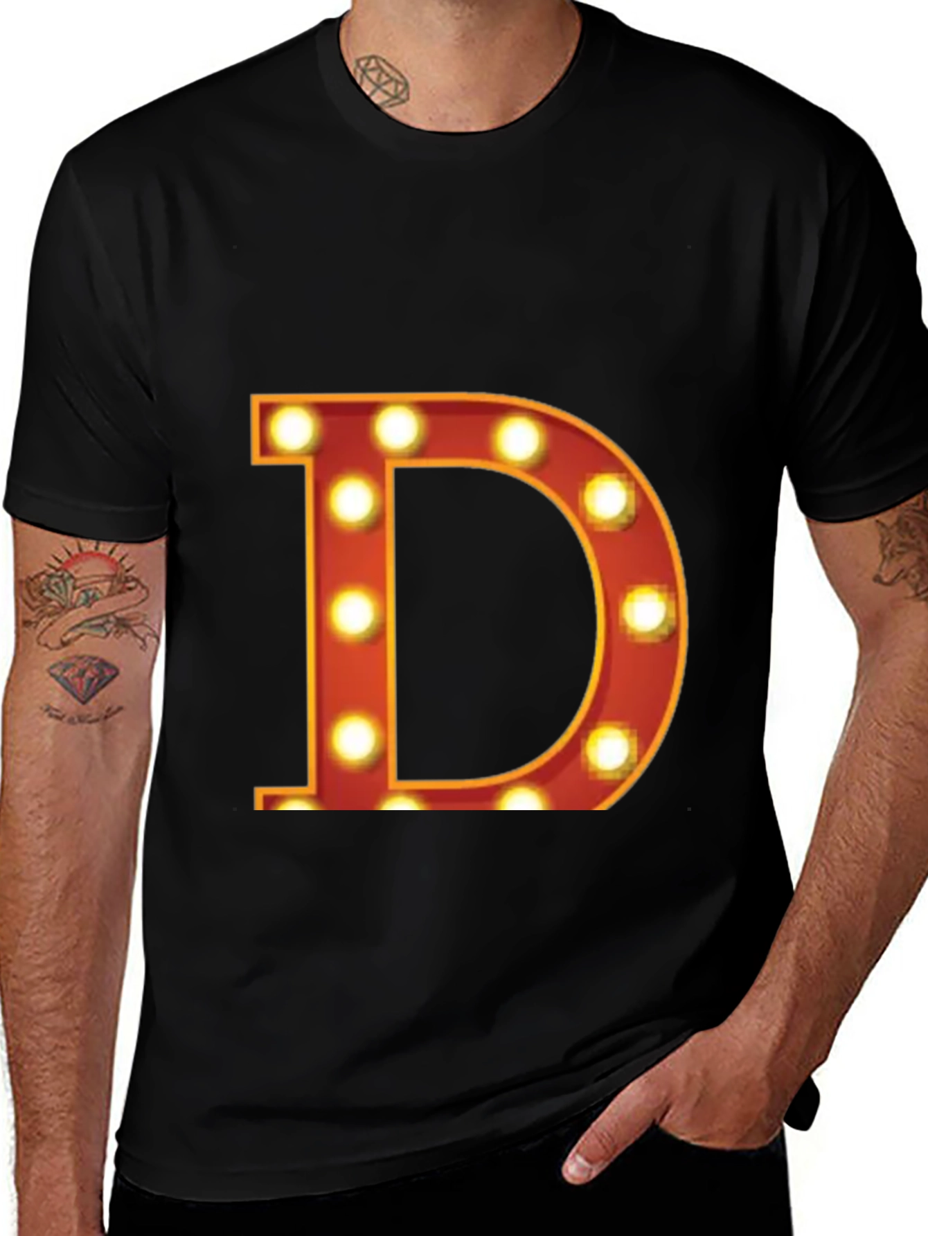 Illuminated D Graphic Tee - Bold Statement T-Shirt