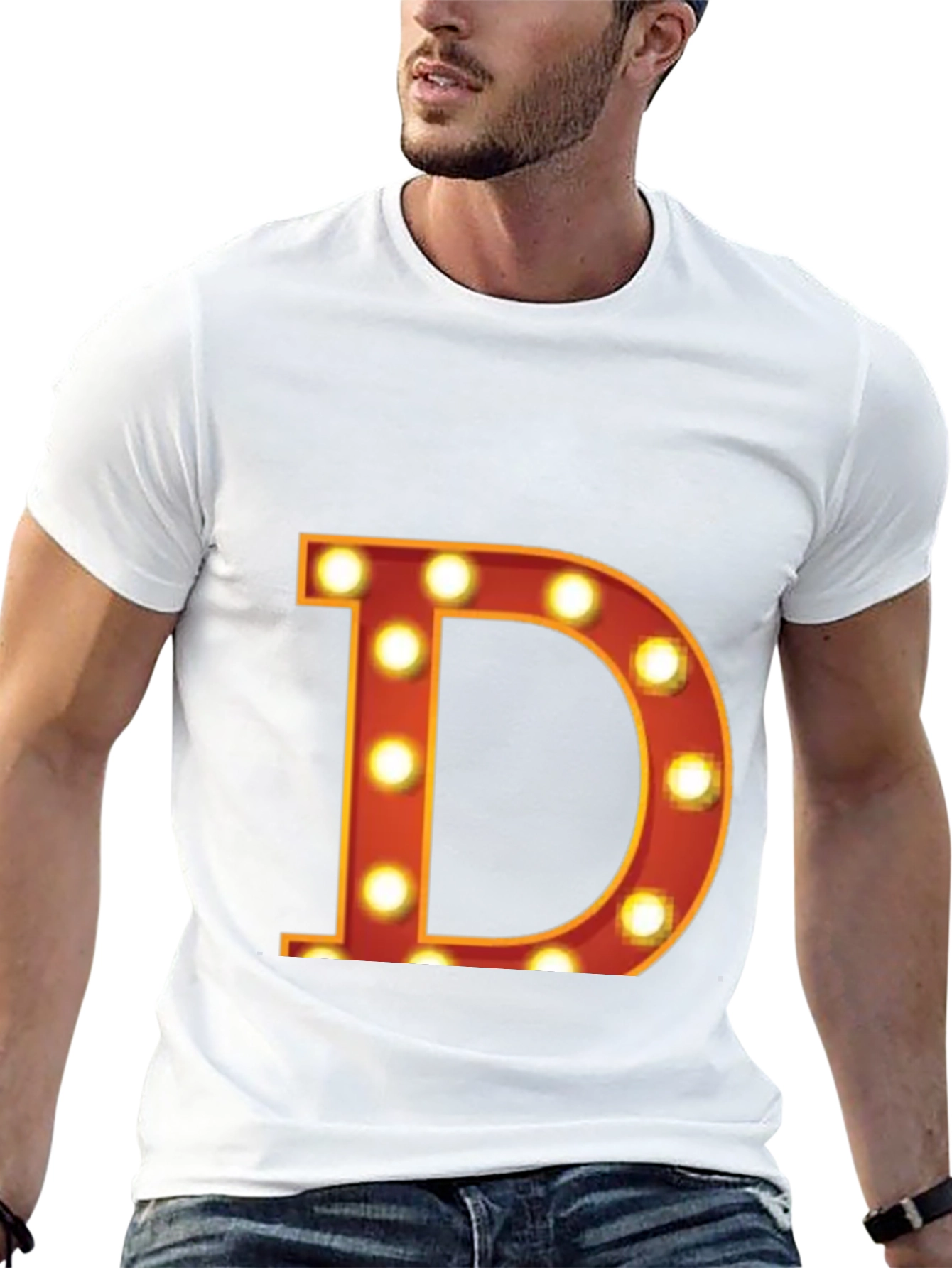 Illuminated D Graphic Tee - Bold Statement T-Shirt