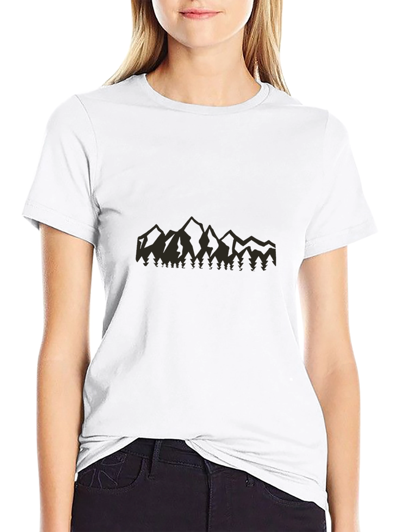 Mountain Silhouette Graphic Tee - Black