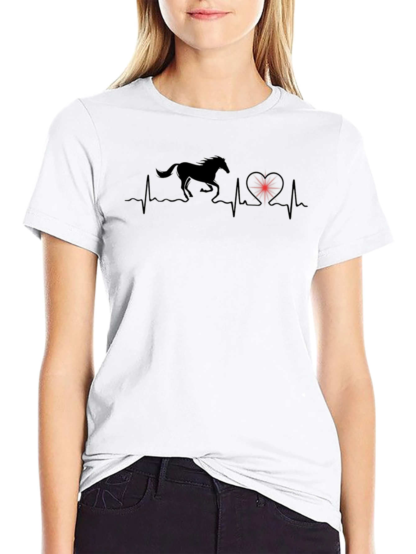 Horse Heartbeat T-Shirt - Equestrian Love