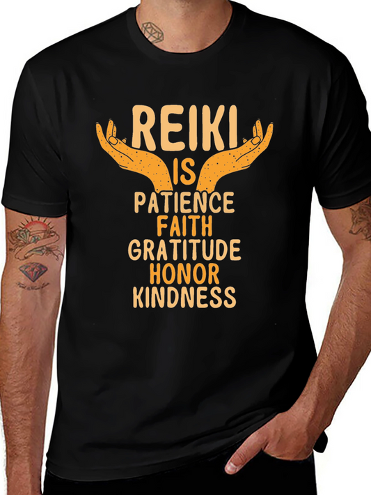 Reiki Values T-Shirt - Patience Faith Gratitude Honor Kindness