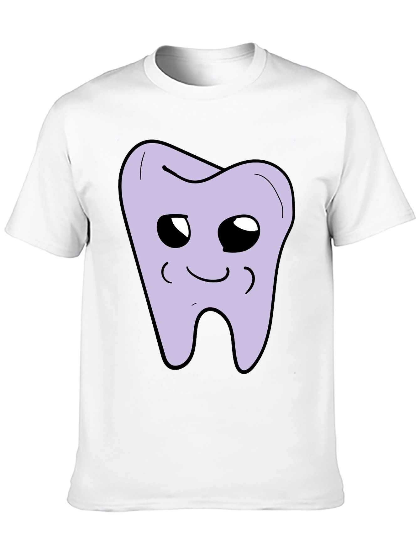 Cute Tooth Graphic Black T-Shirt