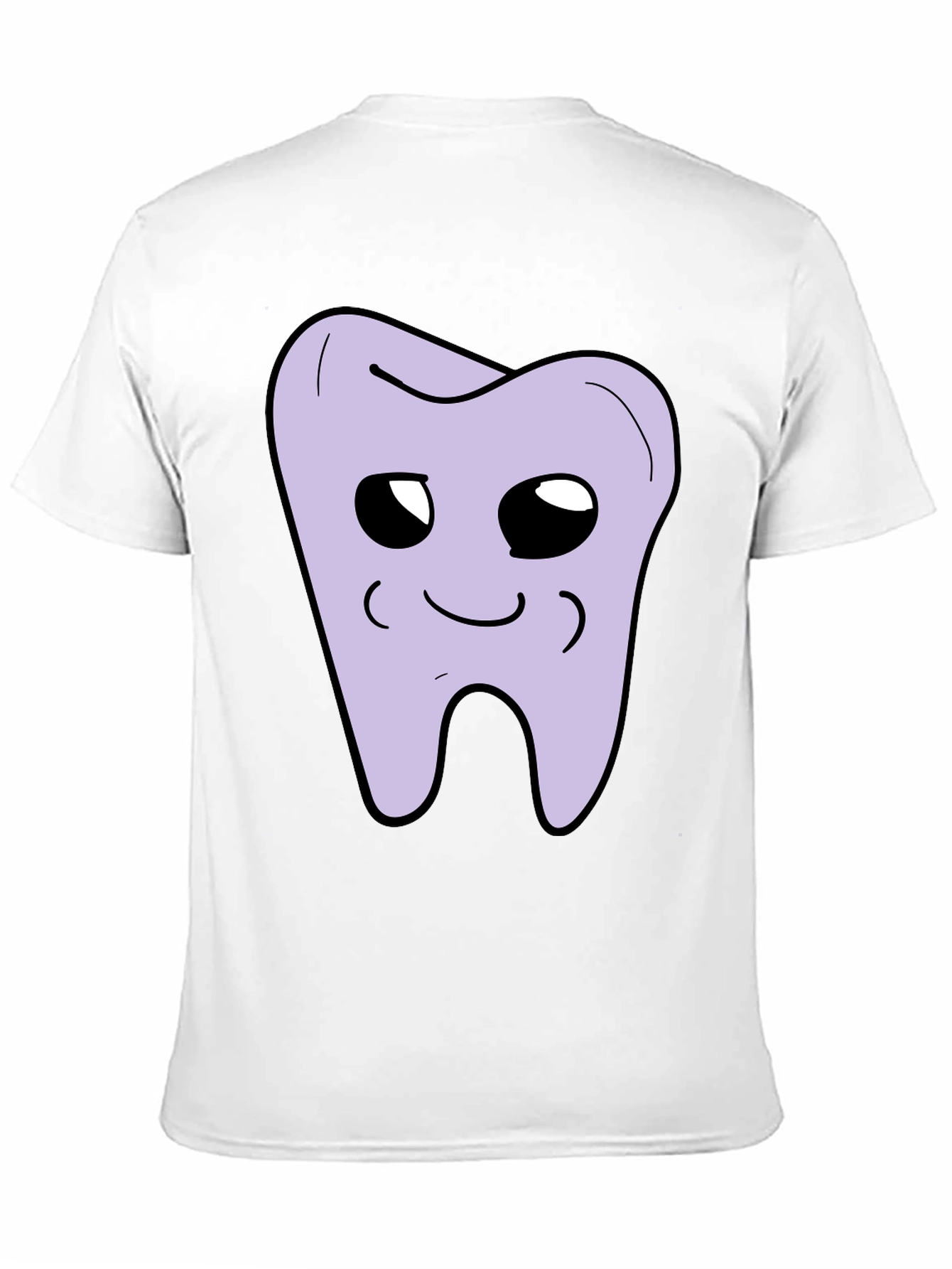 Cute Tooth Graphic Black T-Shirt