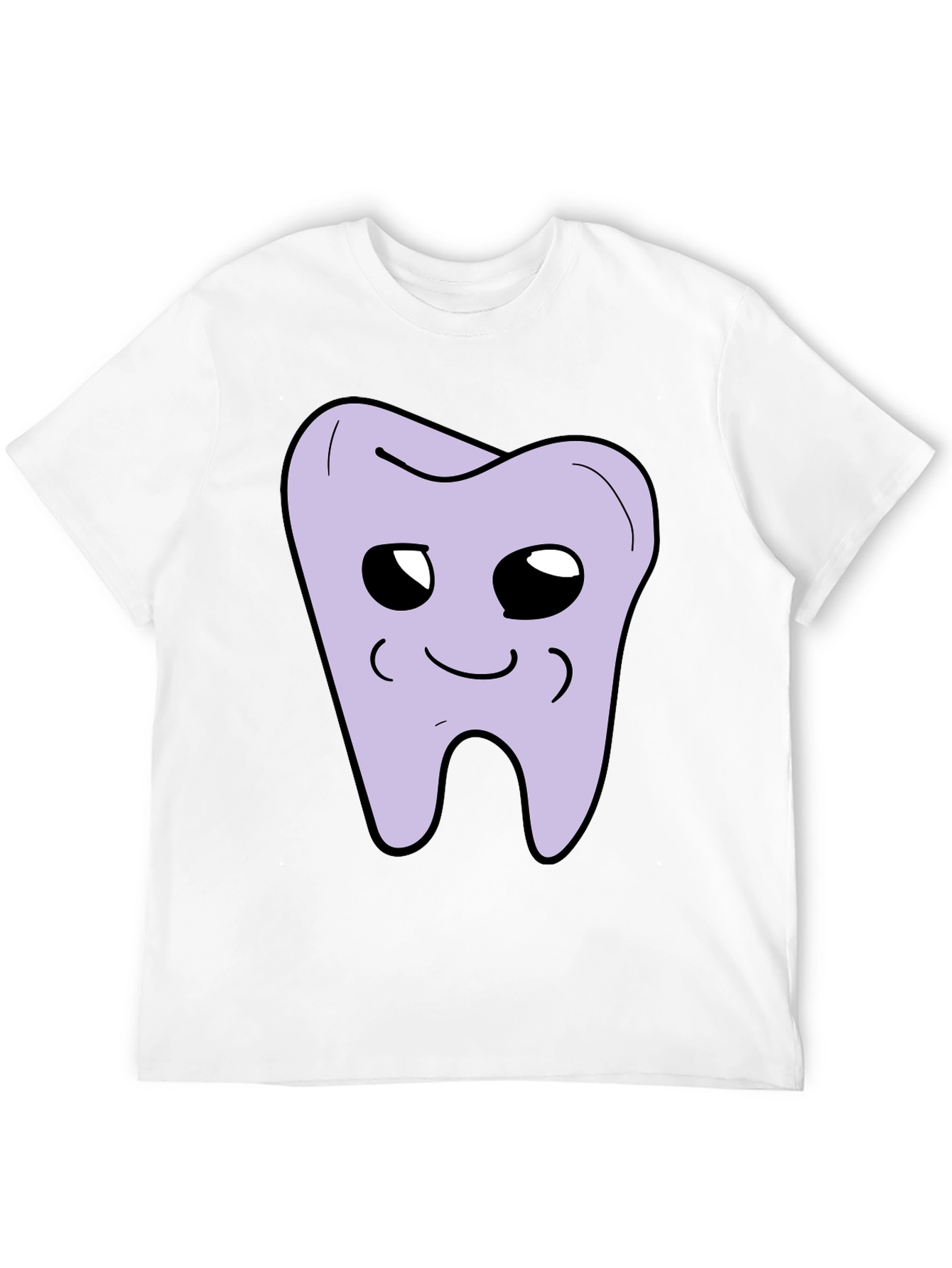 Cute Tooth Graphic Black T-Shirt