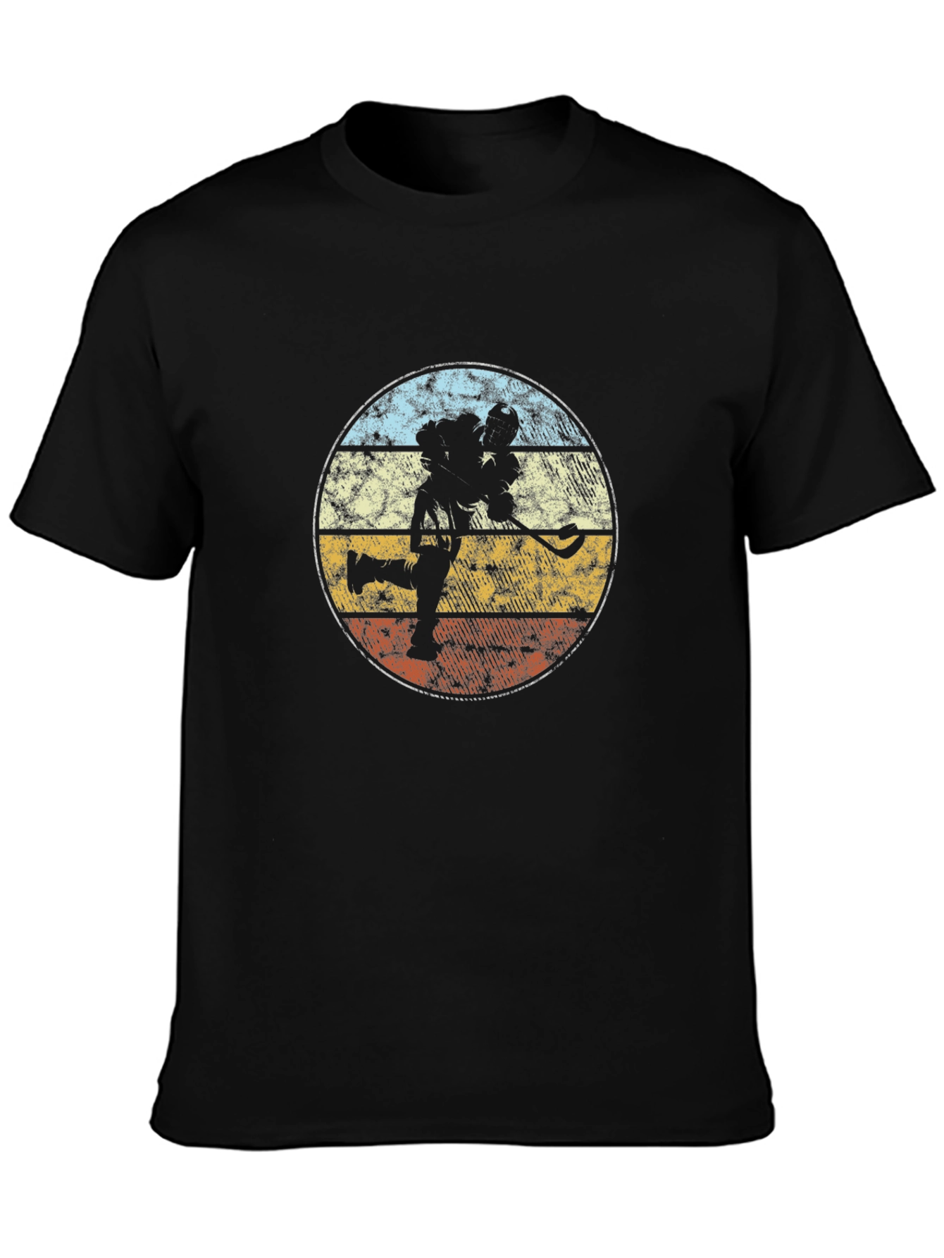 Lacrosse Player Retro Graphic T-Shirt