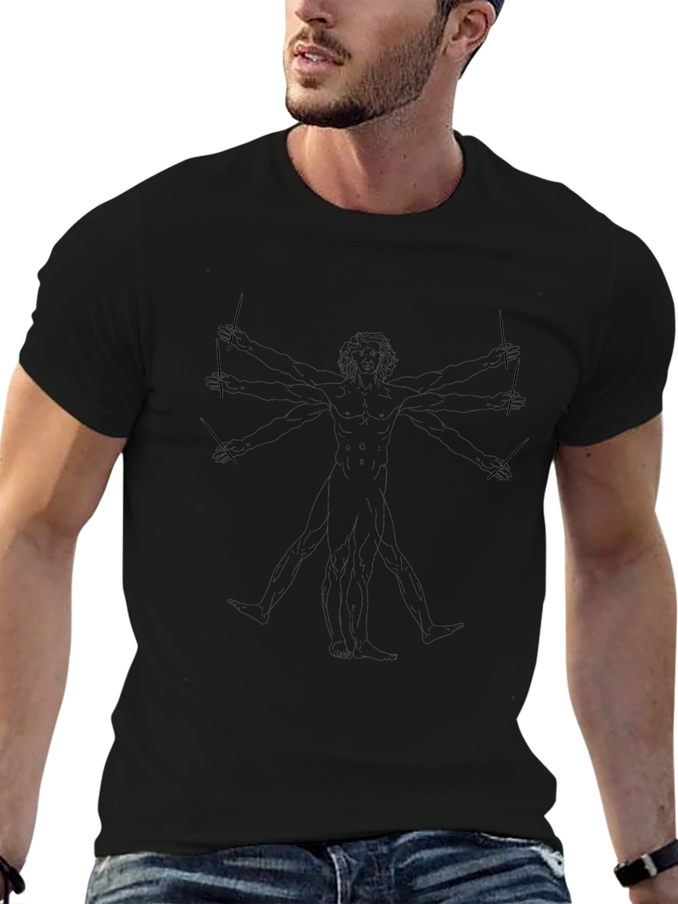 Vitruvian Man Graphic Print Tee