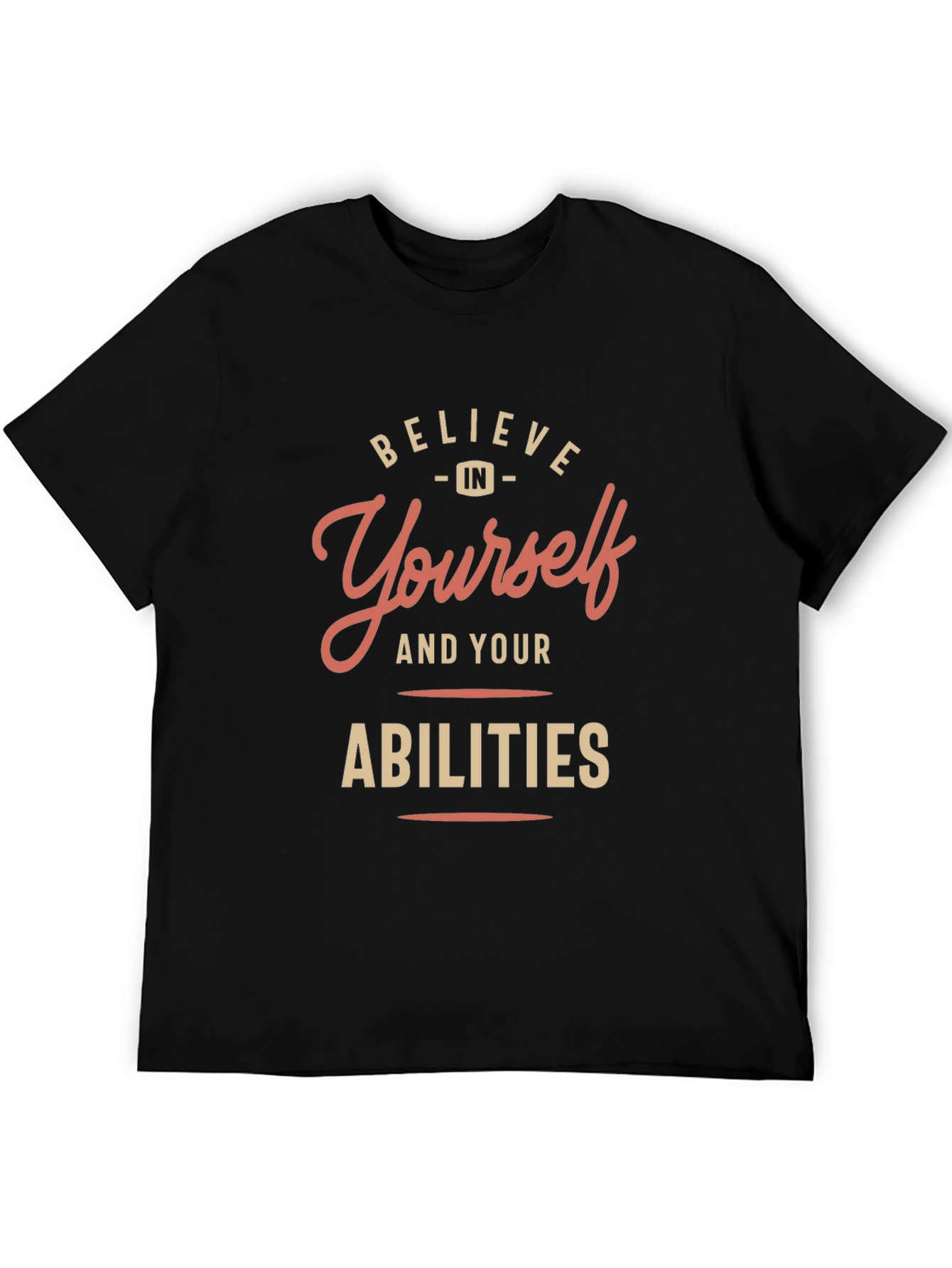 Believe in Yourself Black Graphic T-Shirt