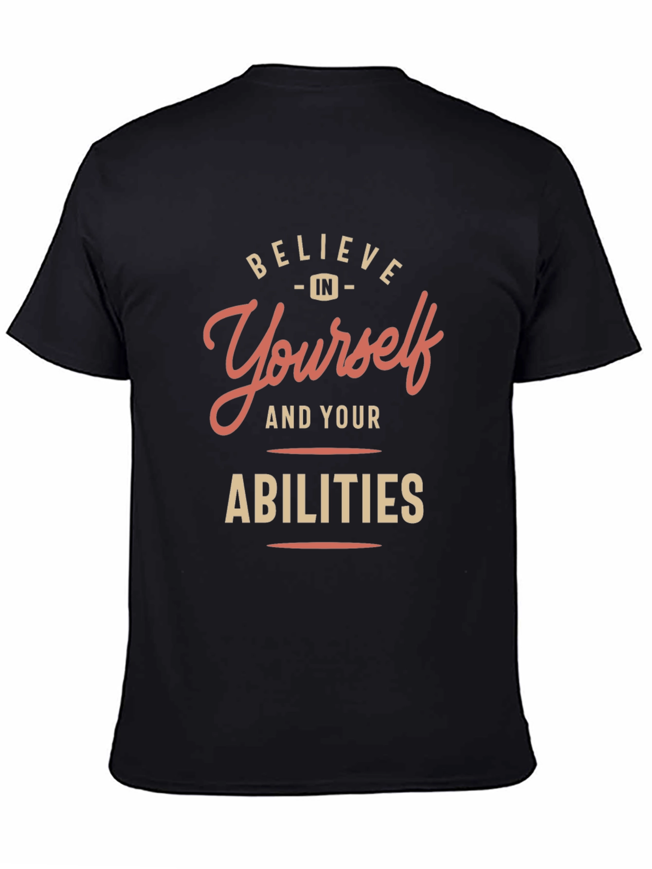 Believe in Yourself Black Graphic T-Shirt