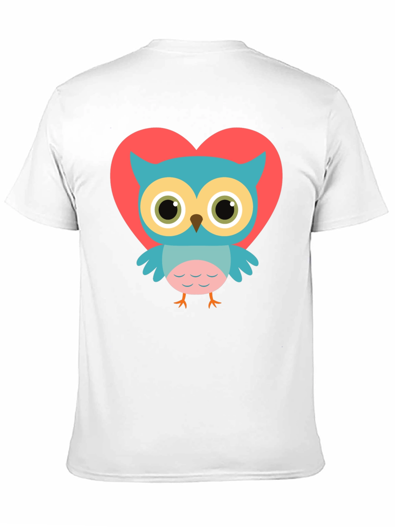 Cute Owl Heart Graphic Black T-Shirt