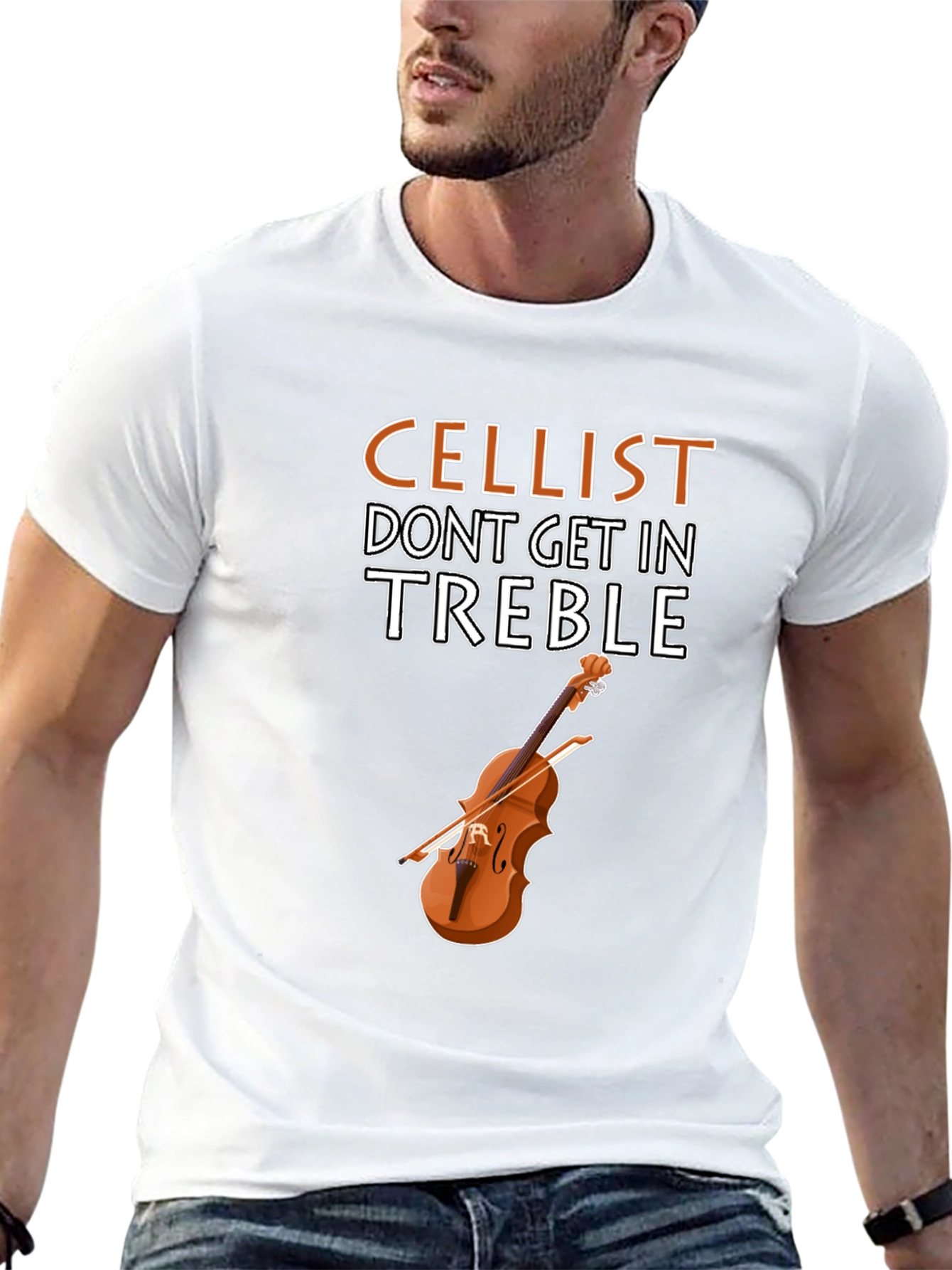 Cellist Treble T-Shirt - Musician Humor