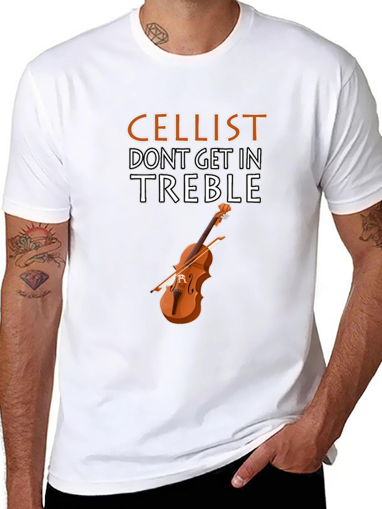 Cellist Treble T-Shirt - Musician Humor