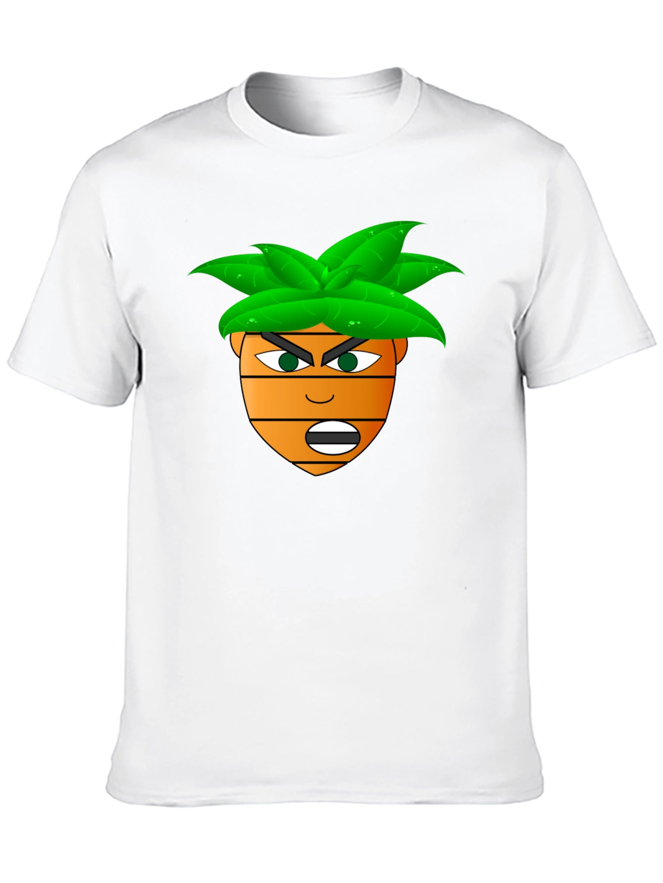 Funny Cartoon Carrot Head T-Shirt - Black