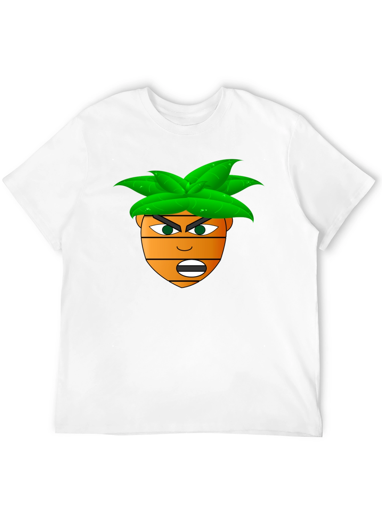 Funny Cartoon Carrot Head T-Shirt - Black