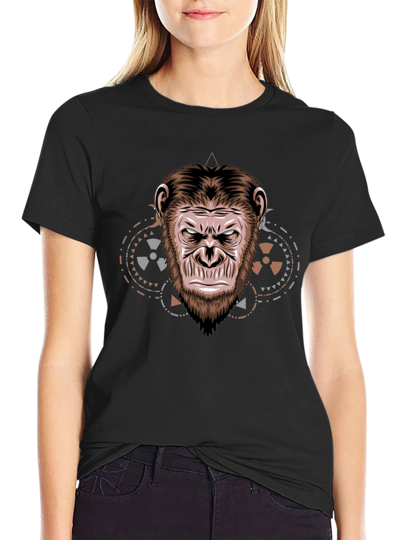 Ape Face Graphic T-Shirt - Cool Animal Design