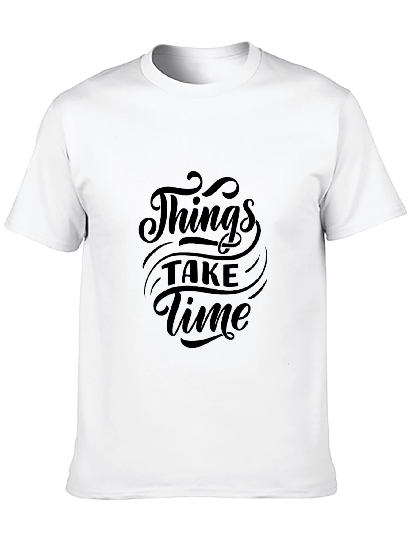 Things Take Time Black Graphic Tee