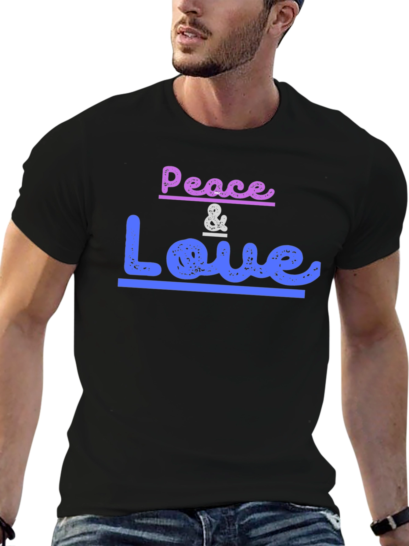 Peace & Love Graphic T-Shirt - Trendy Casual Wear