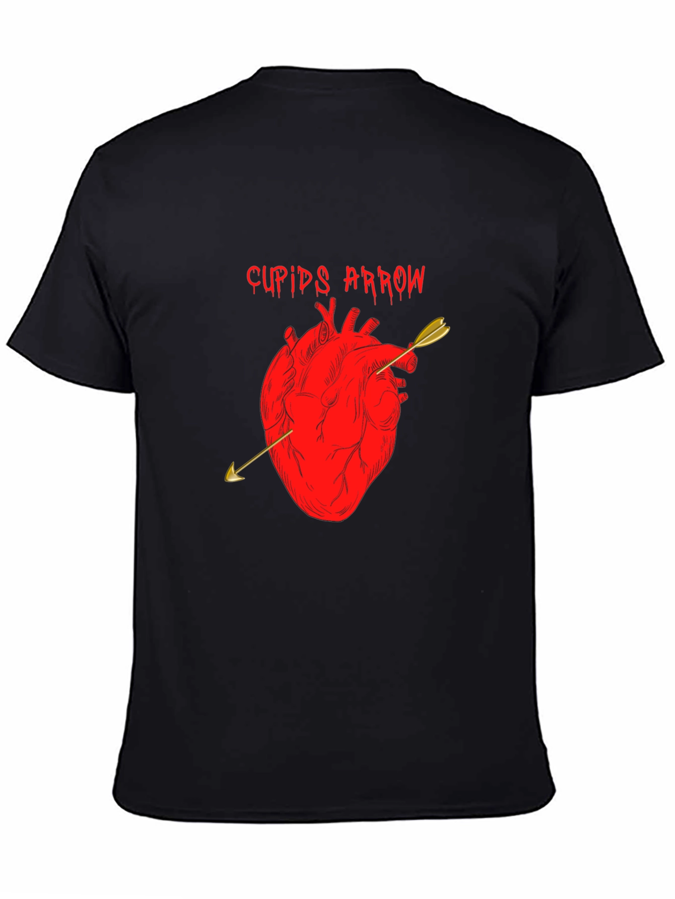 Cupids Arrow Heart Graphic T-Shirt - Black