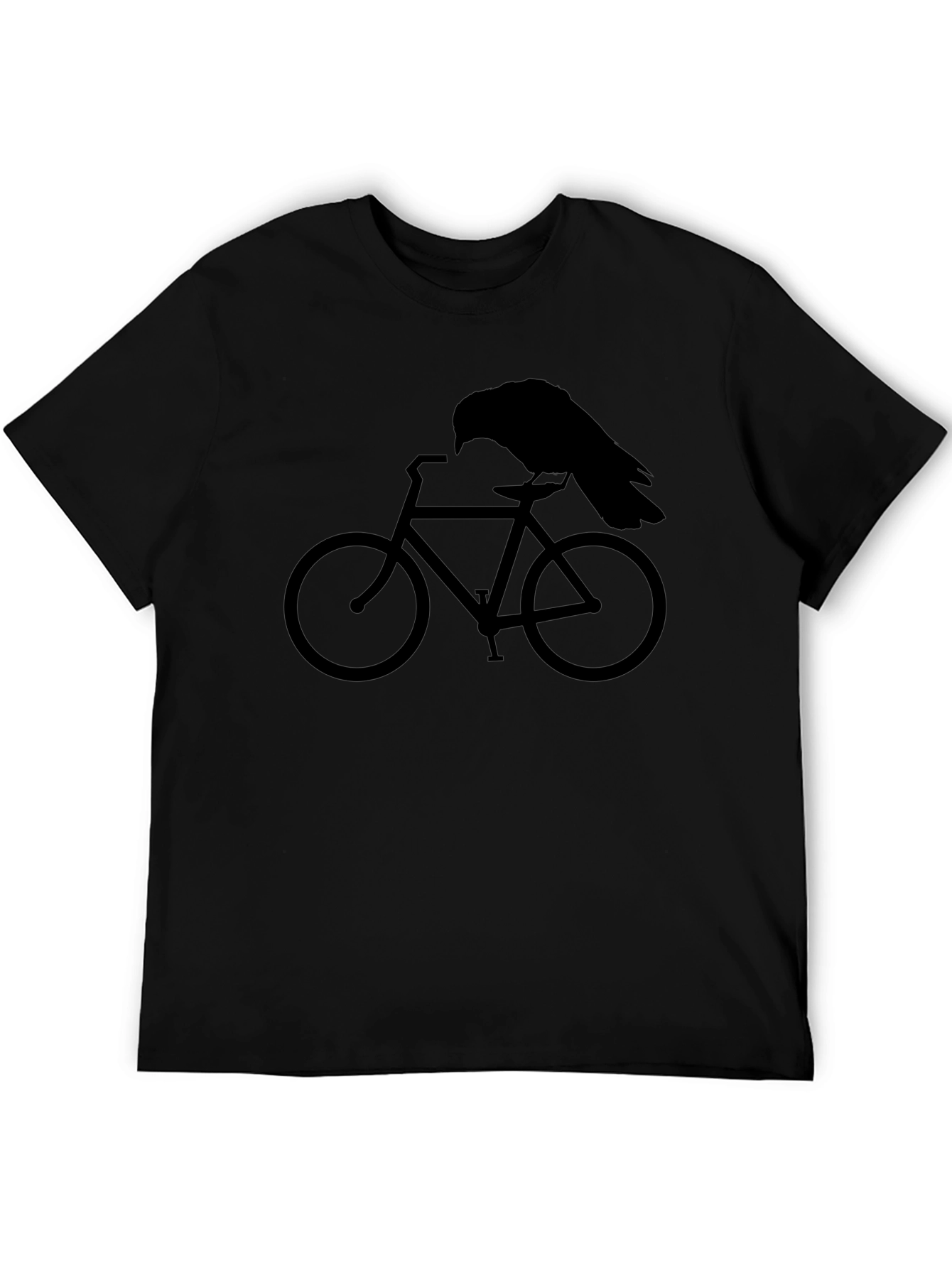 Raven on Bike Graphic Tee - Mens Black T-Shirt