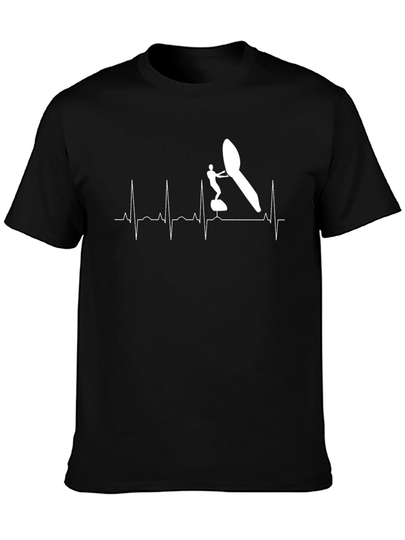 Windsurfing Heartbeat T-Shirt - Black