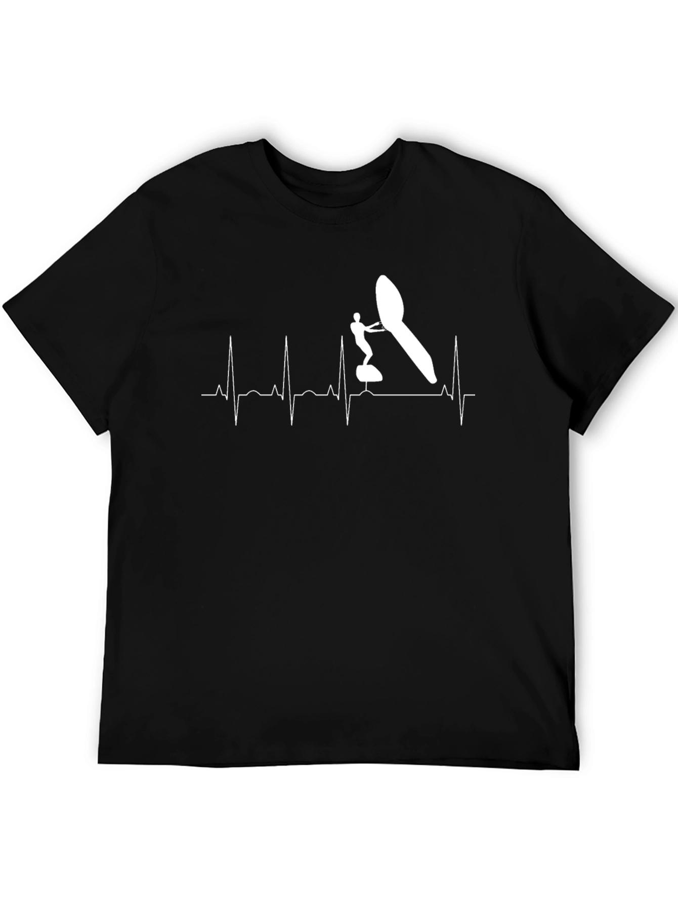 Windsurfing Heartbeat T-Shirt - Black
