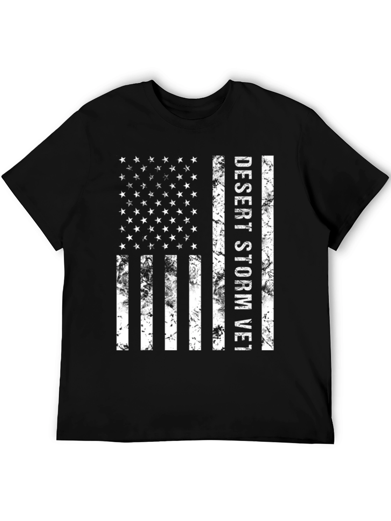 Desert Storm Vet Distressed American Flag T-Shirt