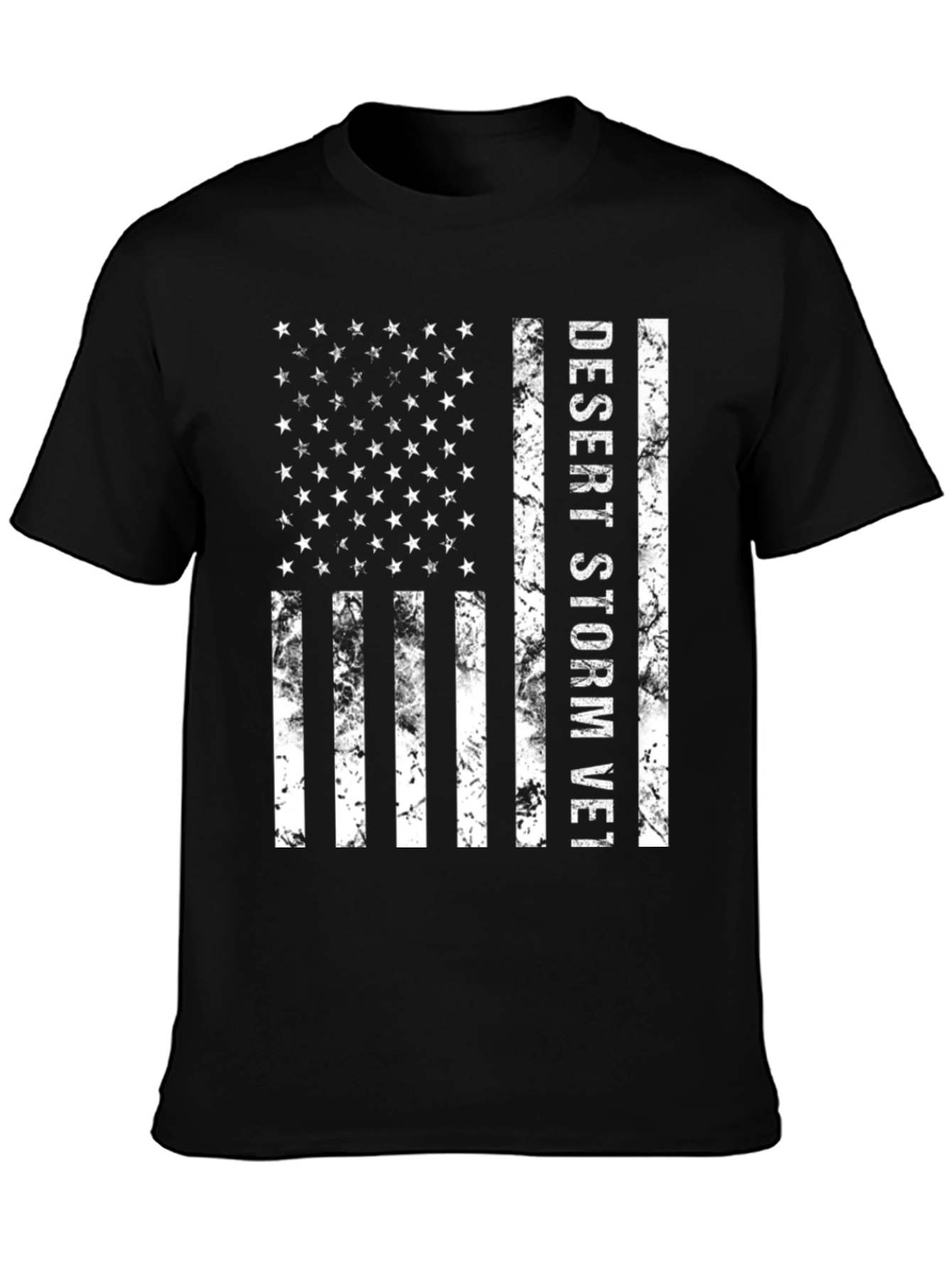 Desert Storm Vet Distressed American Flag T-Shirt