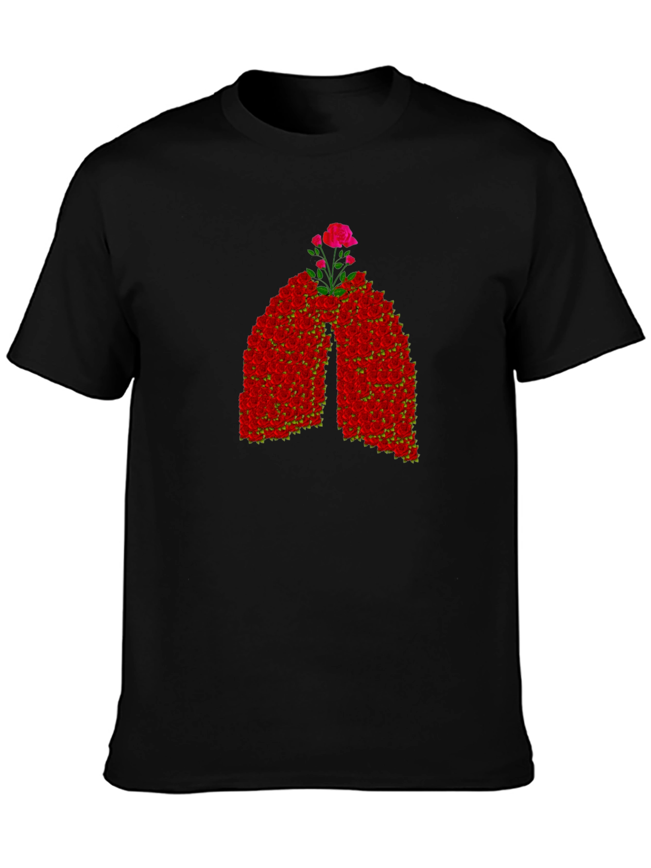 Floral Lungs Graphic Tee - Black