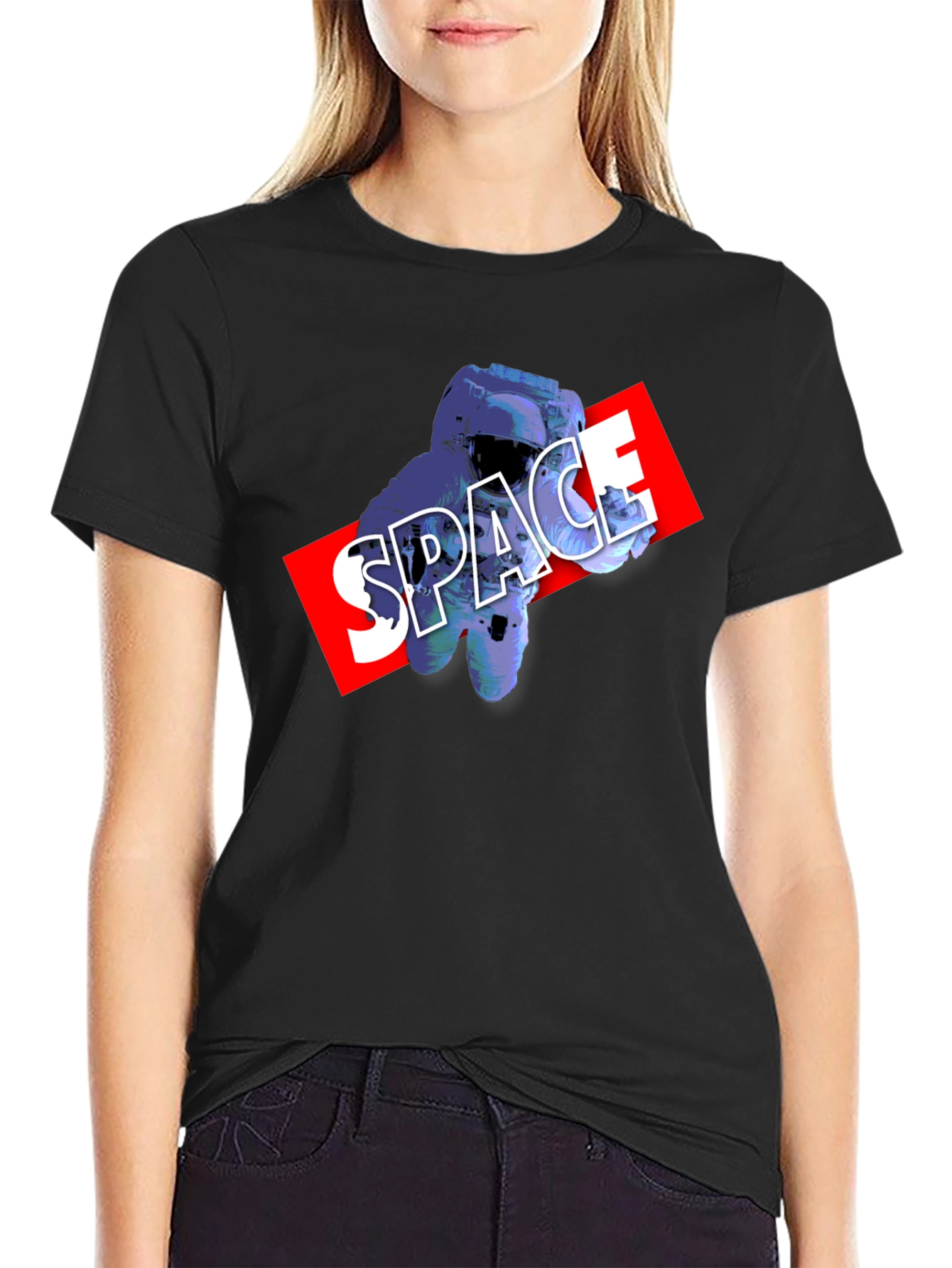Space Astronaut Graphic Tee - Black