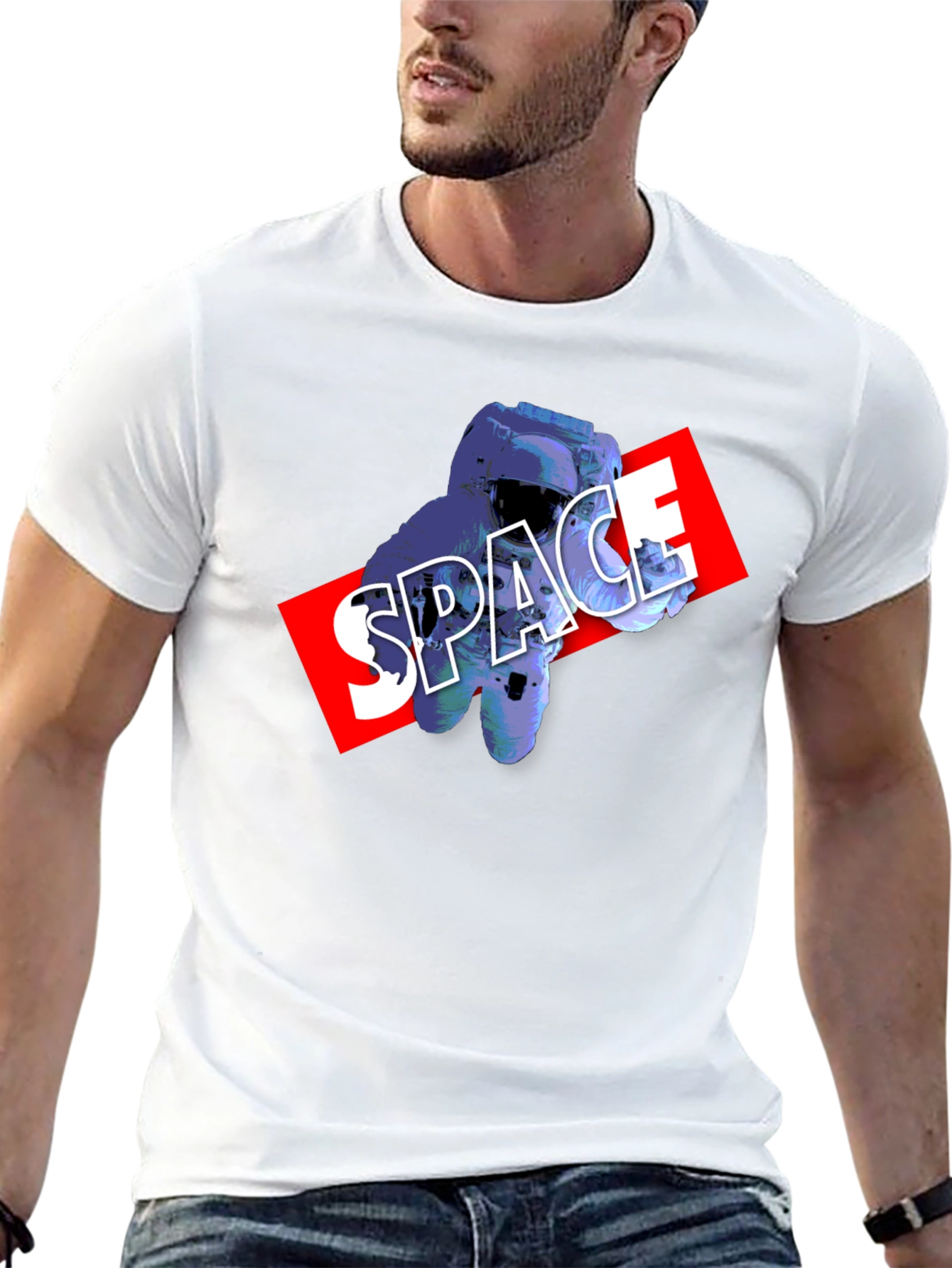 Space Astronaut Graphic Tee - Black