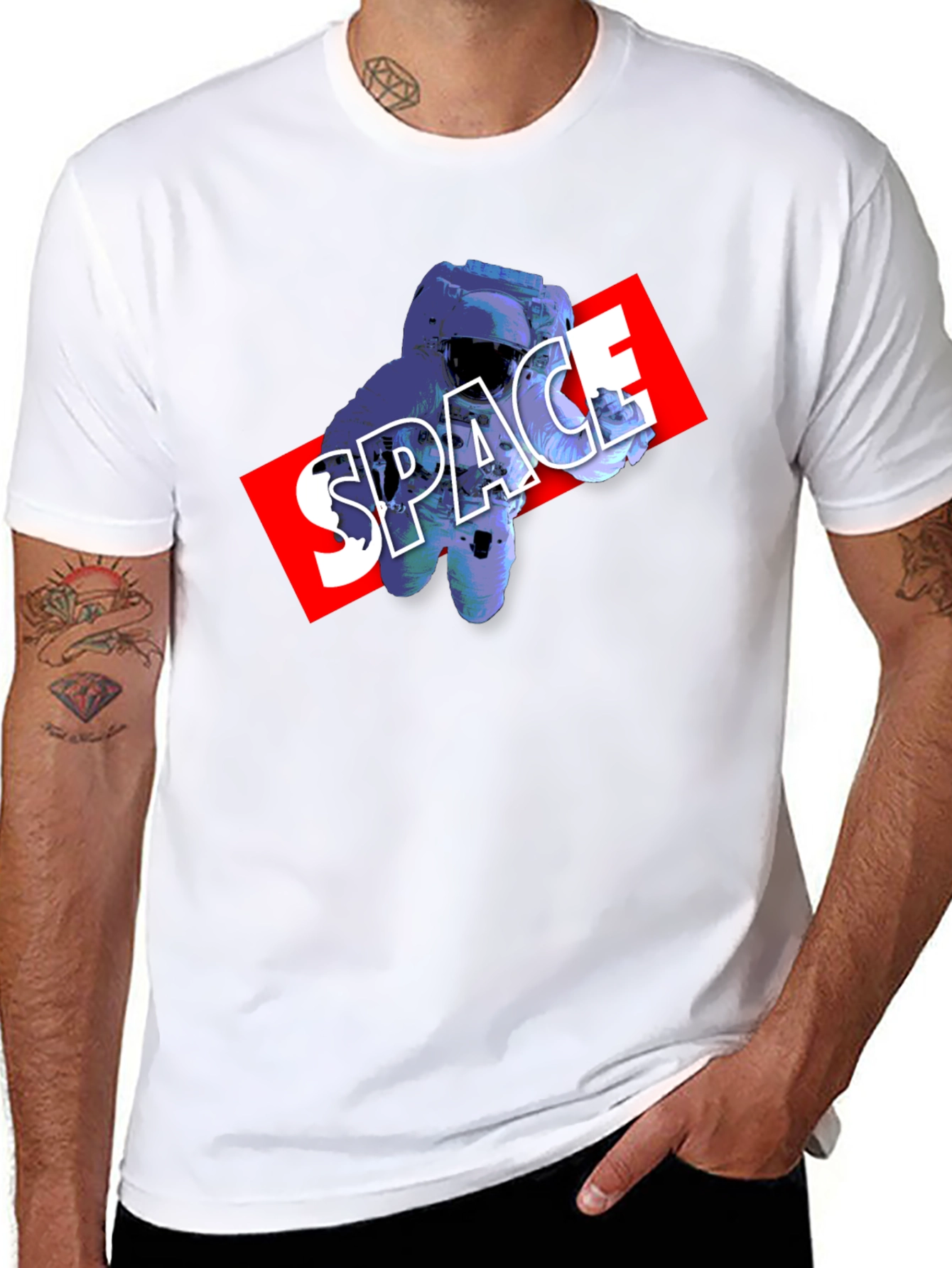 Space Astronaut Graphic Tee - Black