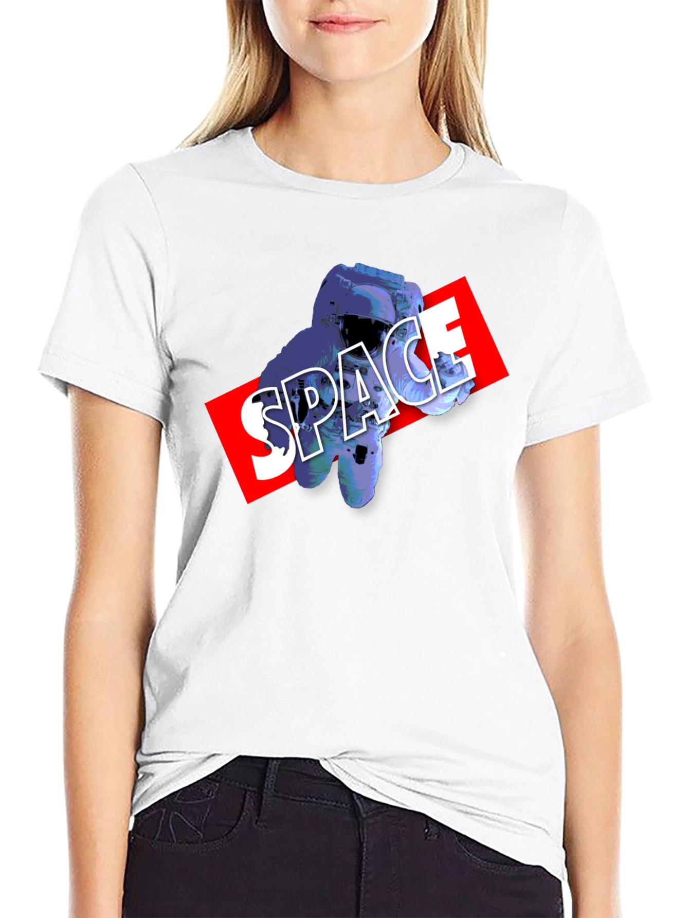 Space Astronaut Graphic Tee - Black