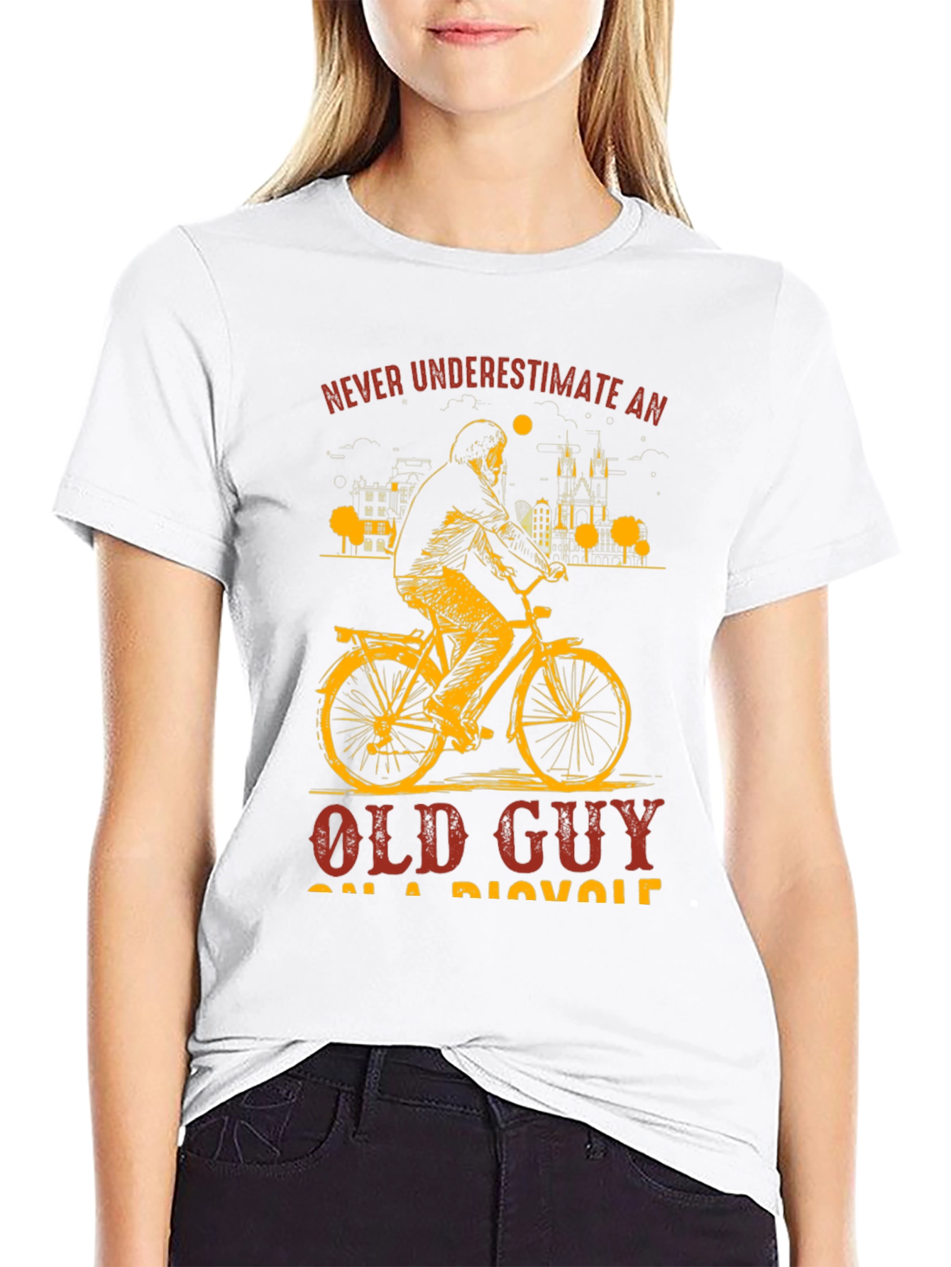 Old Guy On a Bicycle Graphic T-Shirt