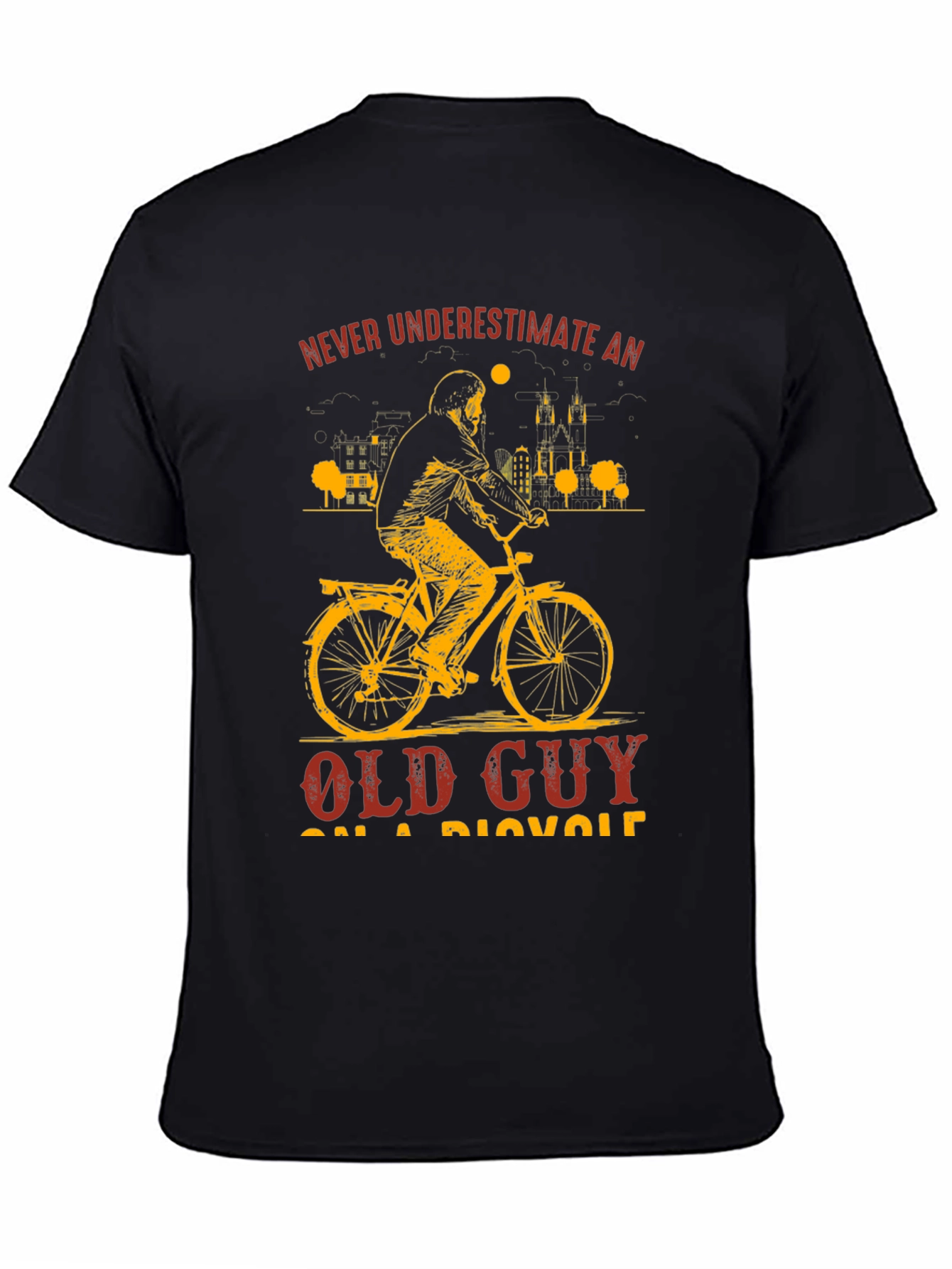 Old Guy On a Bicycle Graphic T-Shirt