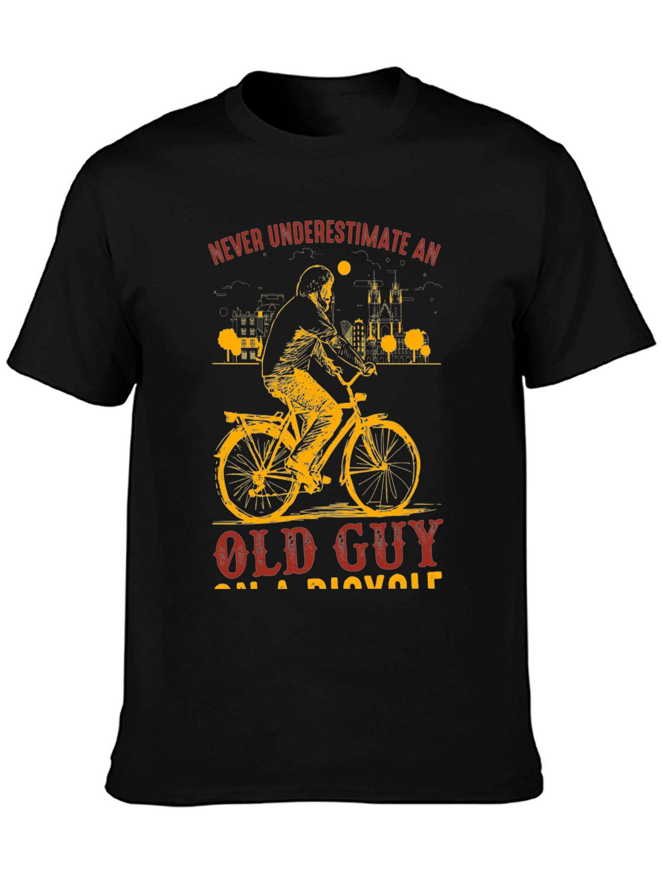 Old Guy On a Bicycle Graphic T-Shirt