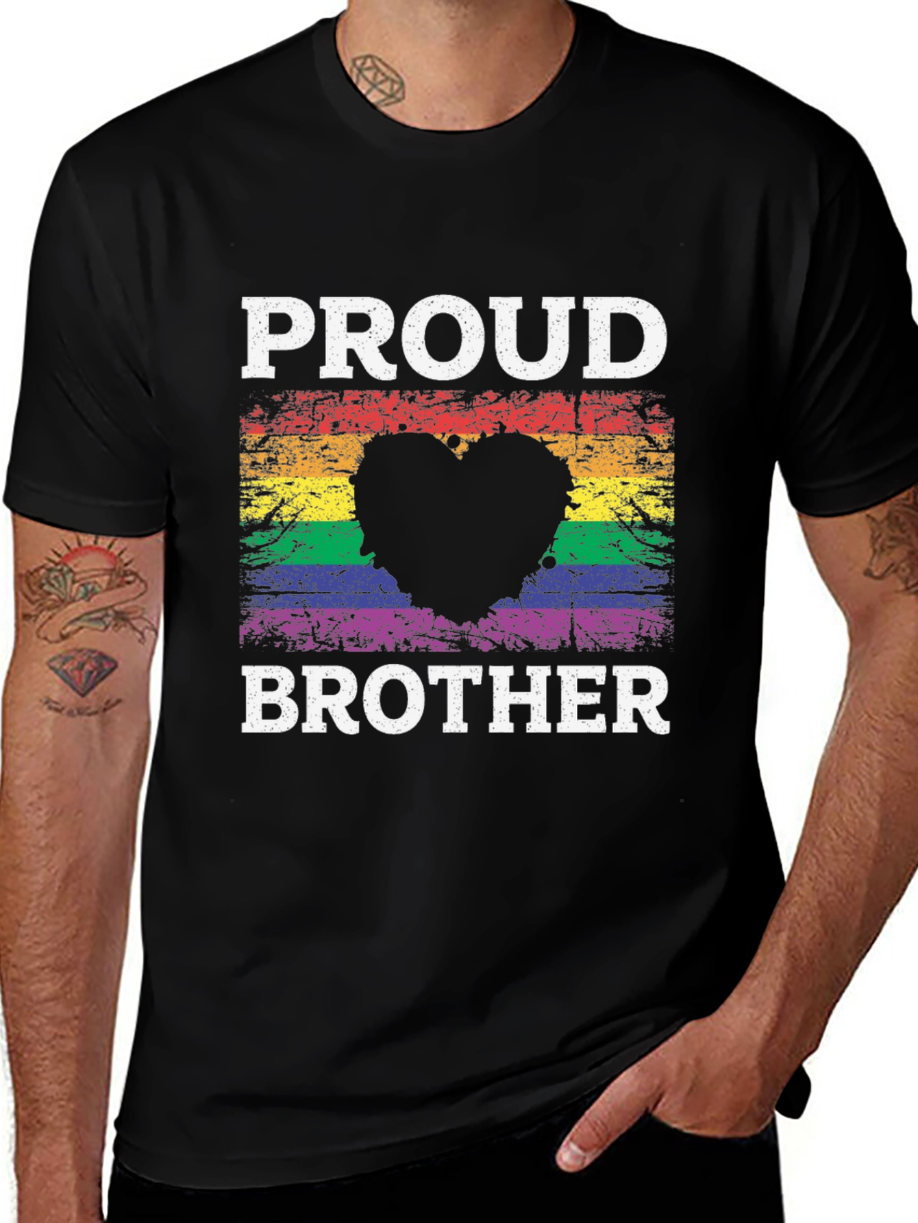 Proud Brother LGBT Heart T-Shirt