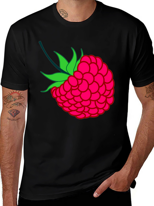 Raspberry Graphic Black T-Shirt