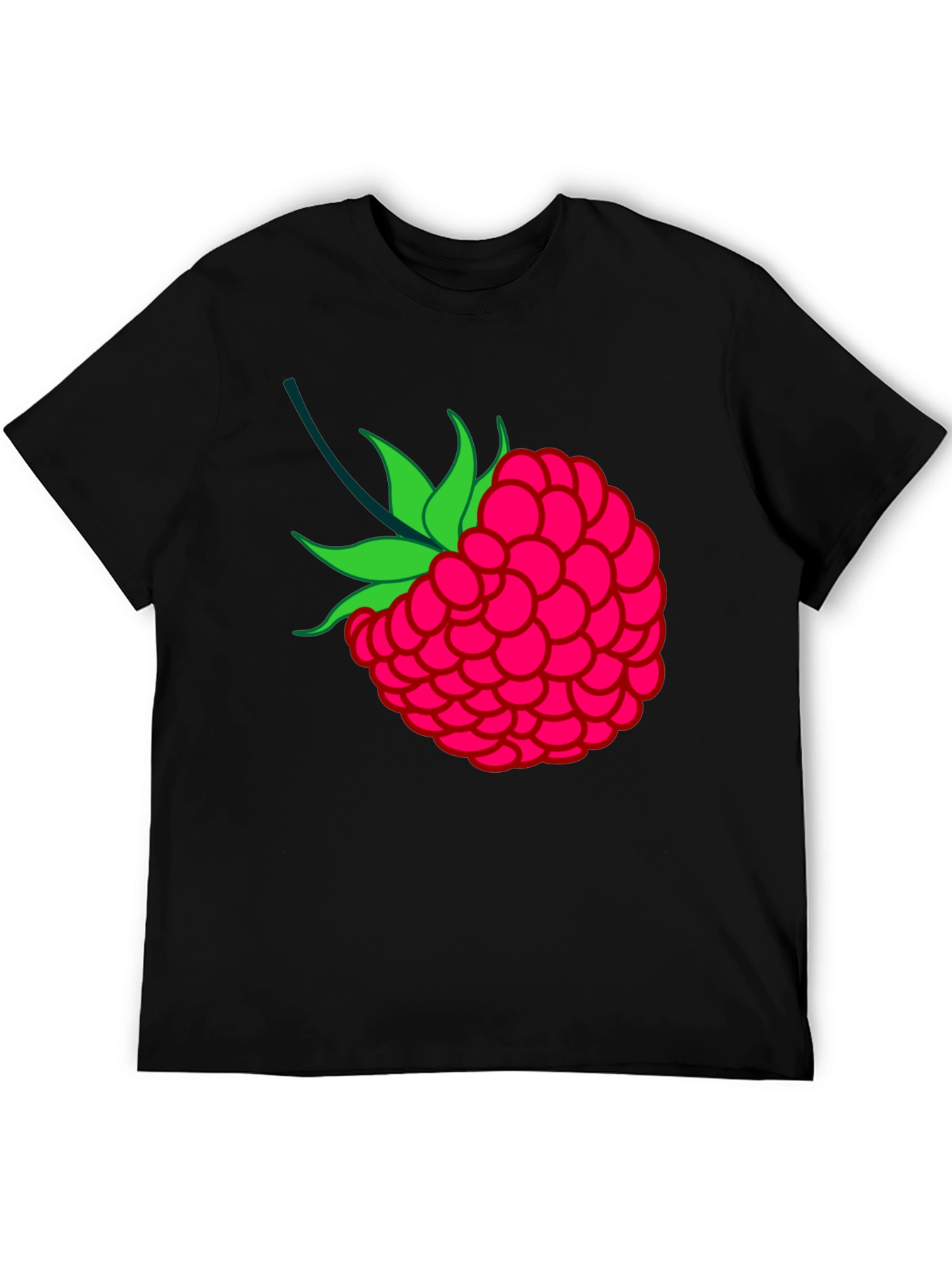 Raspberry Graphic Black T-Shirt