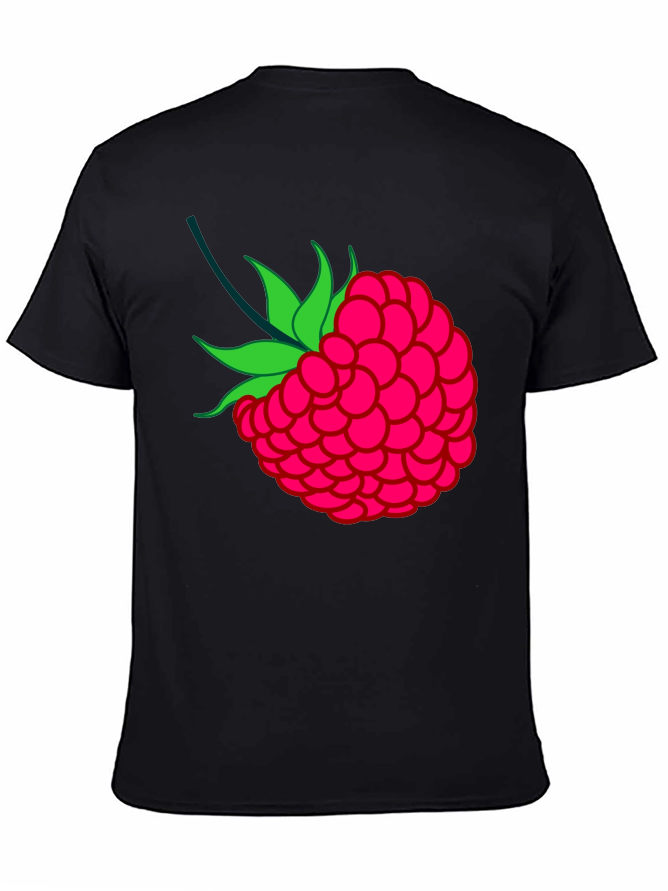 Raspberry Graphic Black T-Shirt