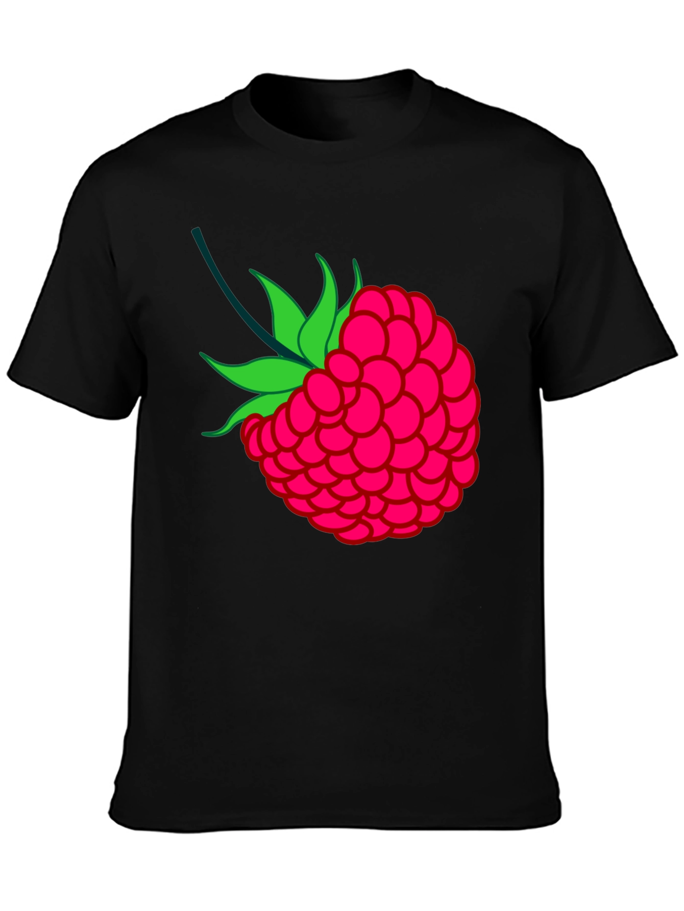 Raspberry Graphic Black T-Shirt