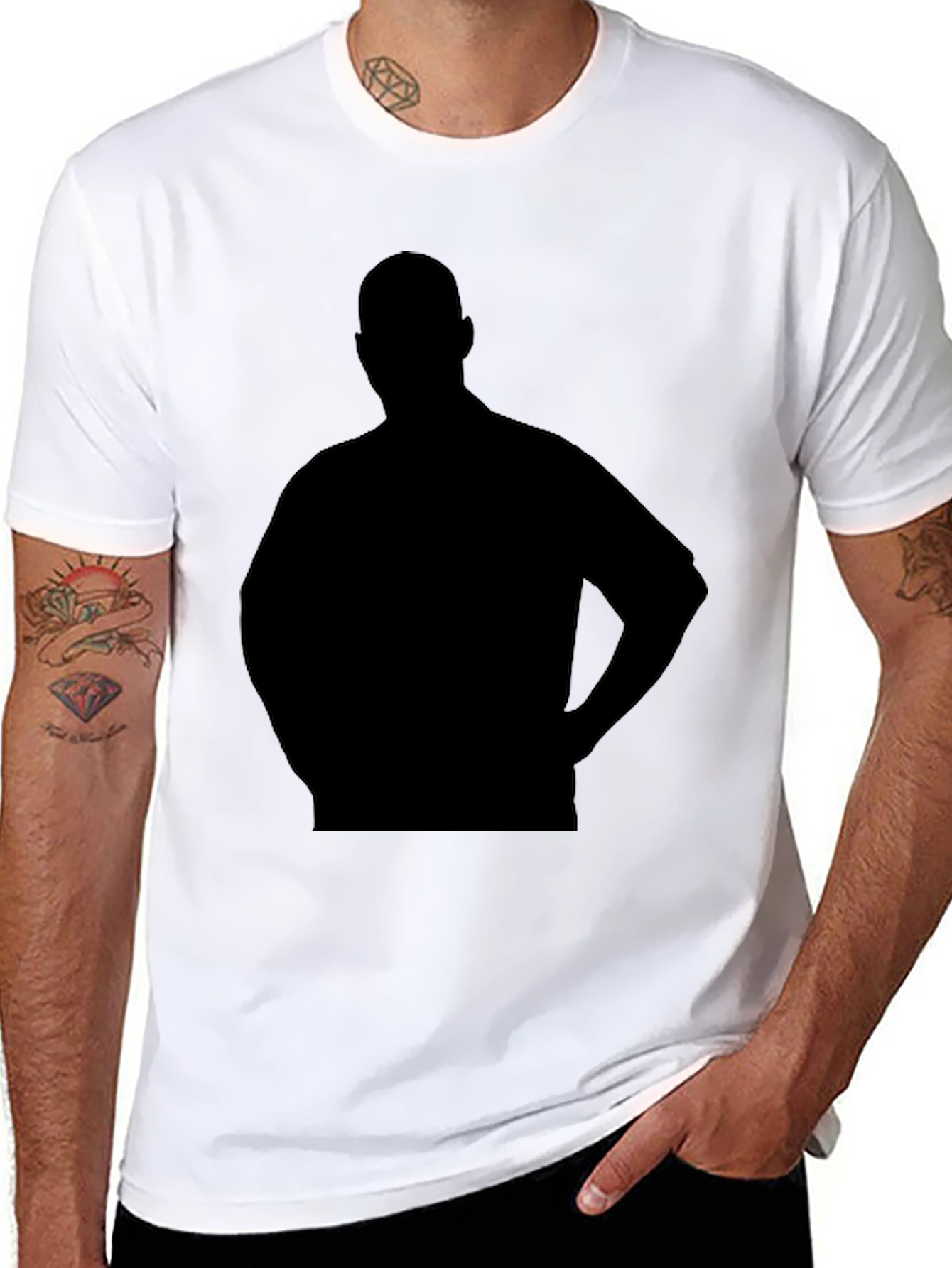 Mens Black Silhouette Graphic T-Shirt