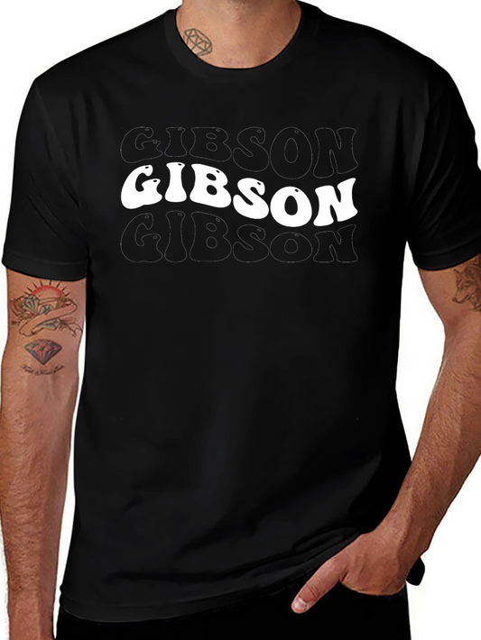Retro Gibson Graphic Tee - Mens Black T-Shirt